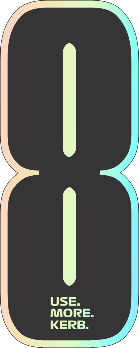 Holographic number 8 race number pack of 4 from One Custom Design, vibrant and reflective for sporting events.