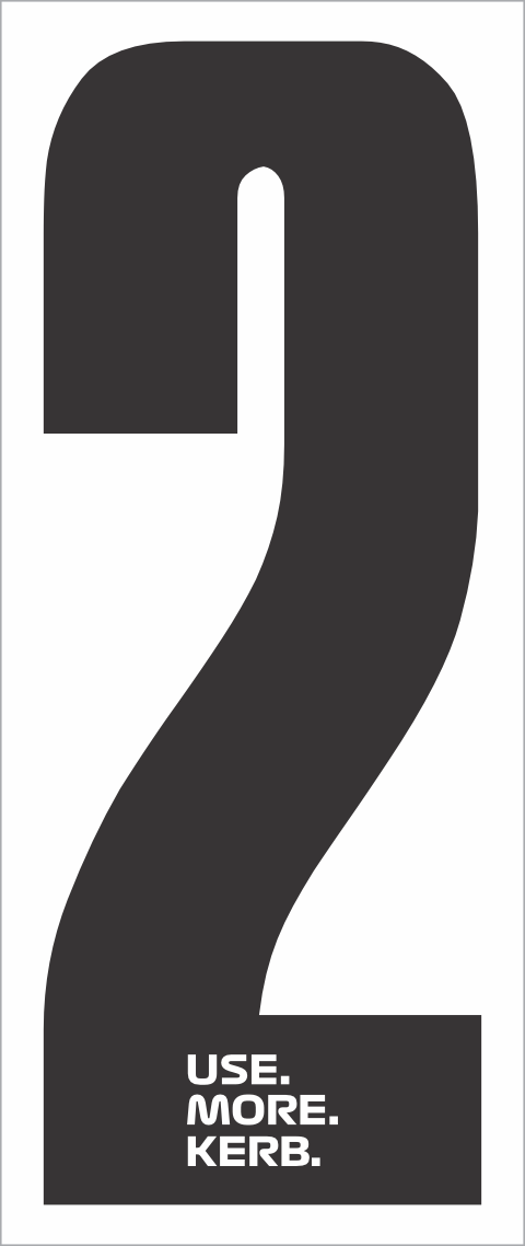 Set of four race numbers featuring black number 2 on white background, designed by One Custom Design for athletic events.