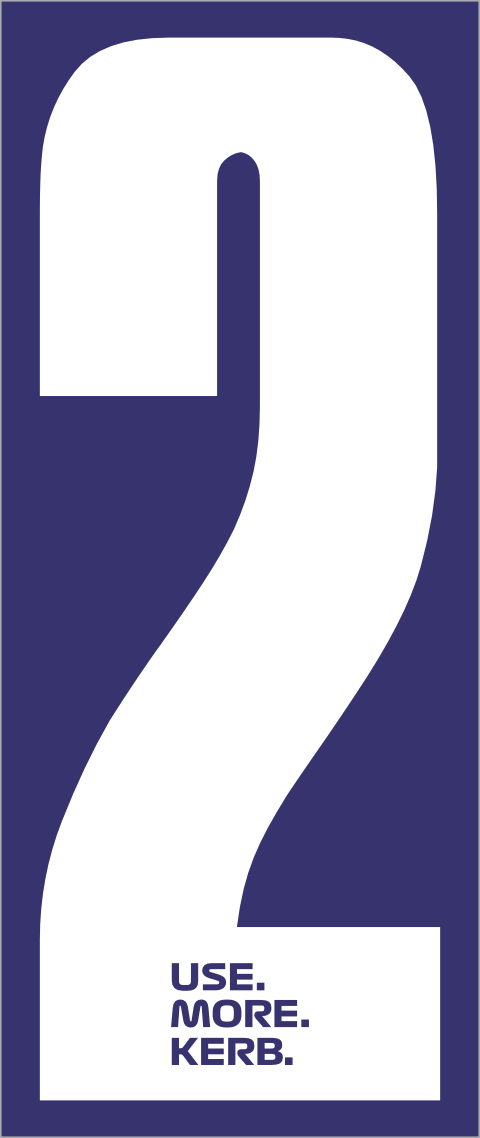 Four white race number 2 decals on blue background by One Custom Design in a pack of four.