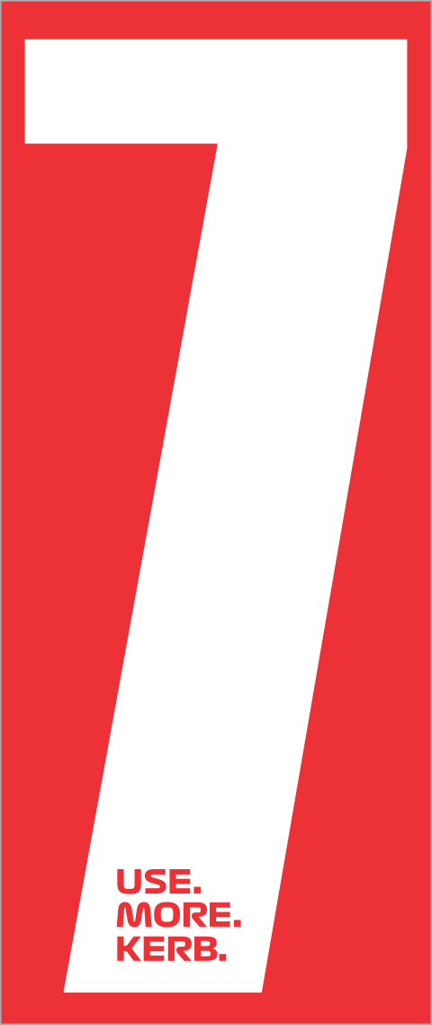 Four race number packs featuring white number 7 on red background from One Custom Design for racing events.