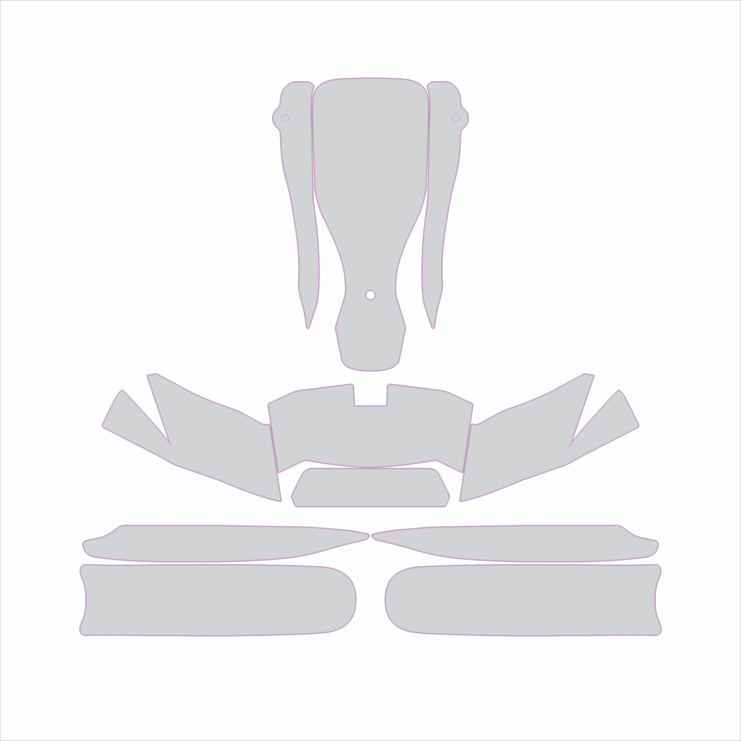 Kart Graphic Template: KG505, Duo Evo- Full Kart Graphic