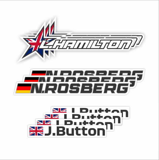 Name & Flag Sticker (Pack of 4)